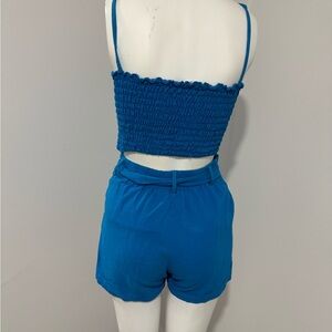 ForYou blue crop top and short set